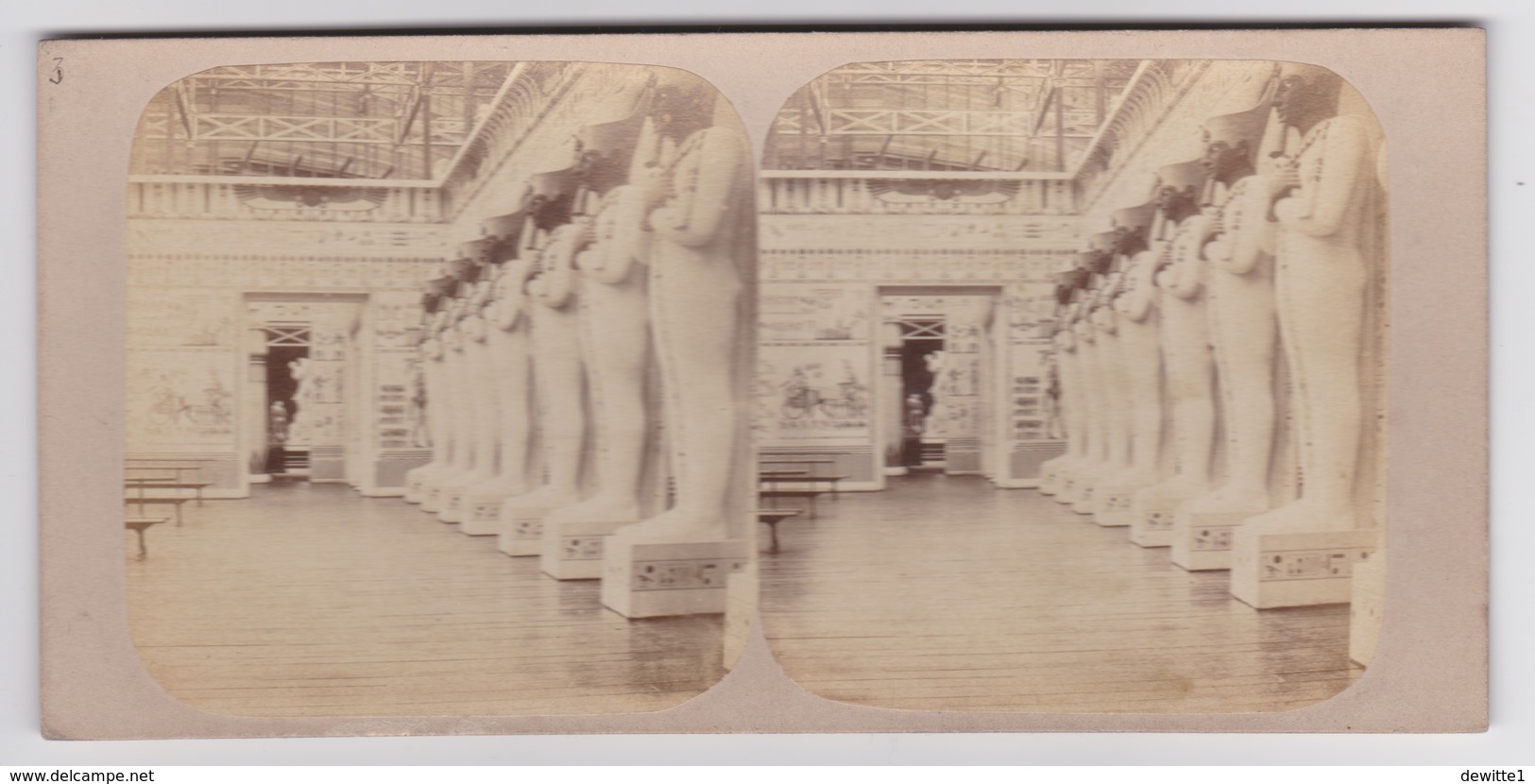 Stereoscopische Kaart.    The Chystal Palace Art Union Of 1859.     Salle De L'Egypte - Stereoscope Cards