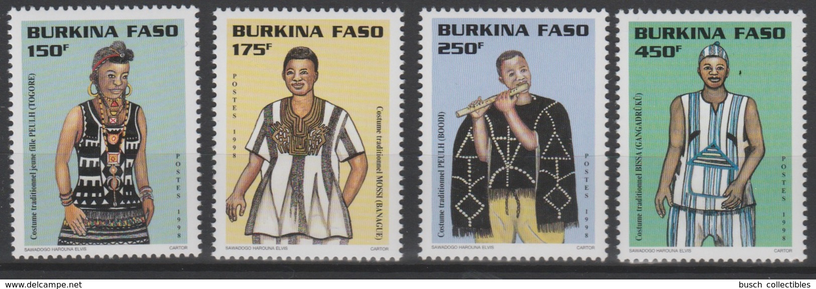 Burkina Faso 1998 Mi. 1473 - 1476 Costume Traditionnel Clothes Kleidung Tradition 4 Val. ** - Burkina Faso (1984-...)