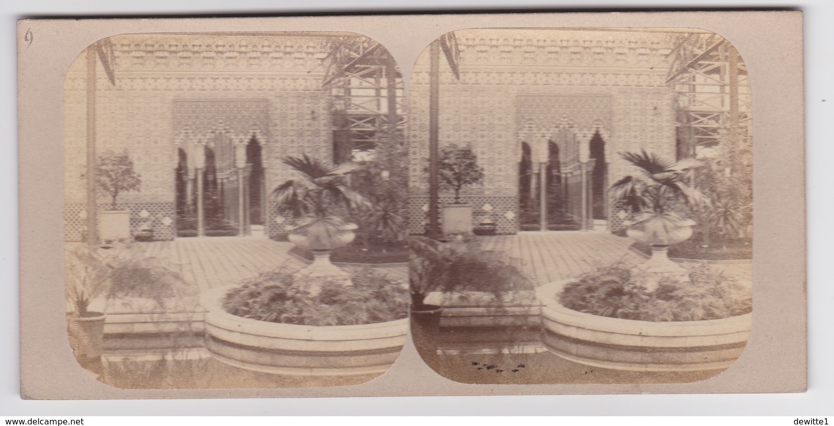Stereoscopische Kaart. The Chystal Palace Art Union Of 1859.   Entrée De L'Allambra - Cartes Stéréoscopiques