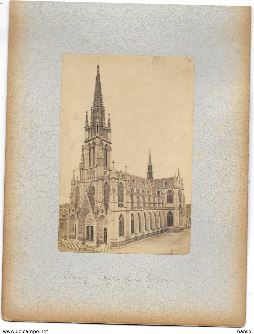 Photo Albuminée Fin XIXe (années 1890) - NANCY (M & M)  EGLISE SAINT-EPVRE Construite De 1864 à 1874 -Style Néo Gothique - Anciennes (Av. 1900)