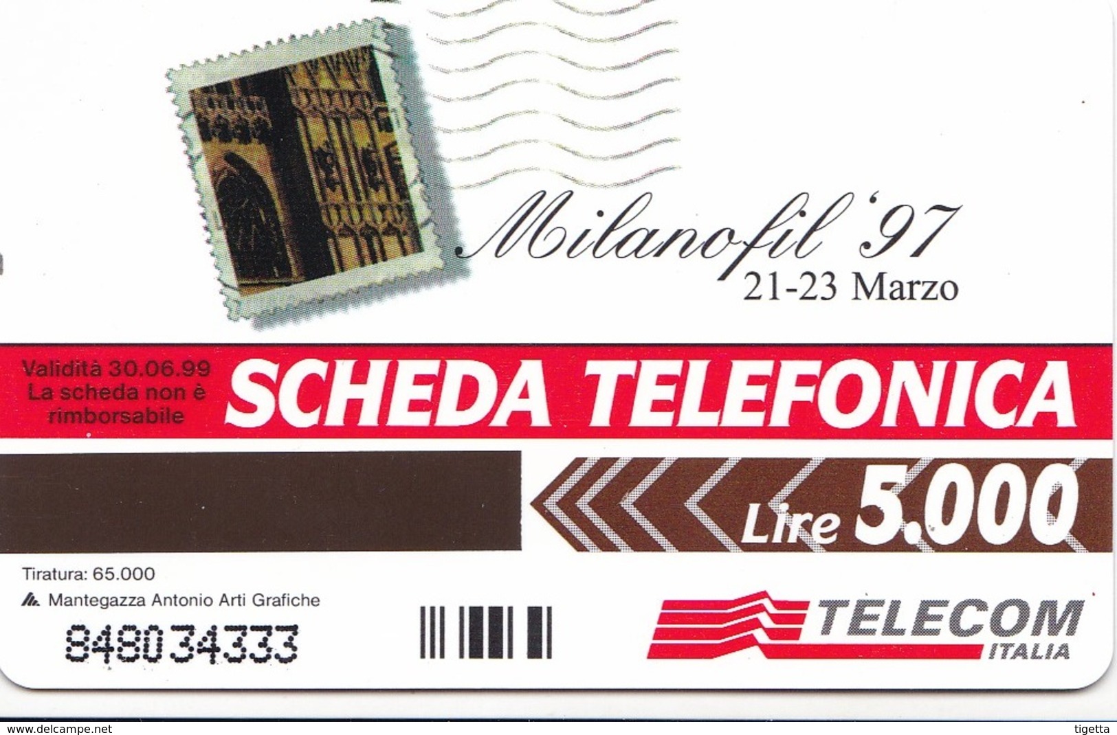SCHEDA TELEFONICA  MILANOFIL  SCADENZA 30/06/1999 USATA - Public Special Or Commemorative