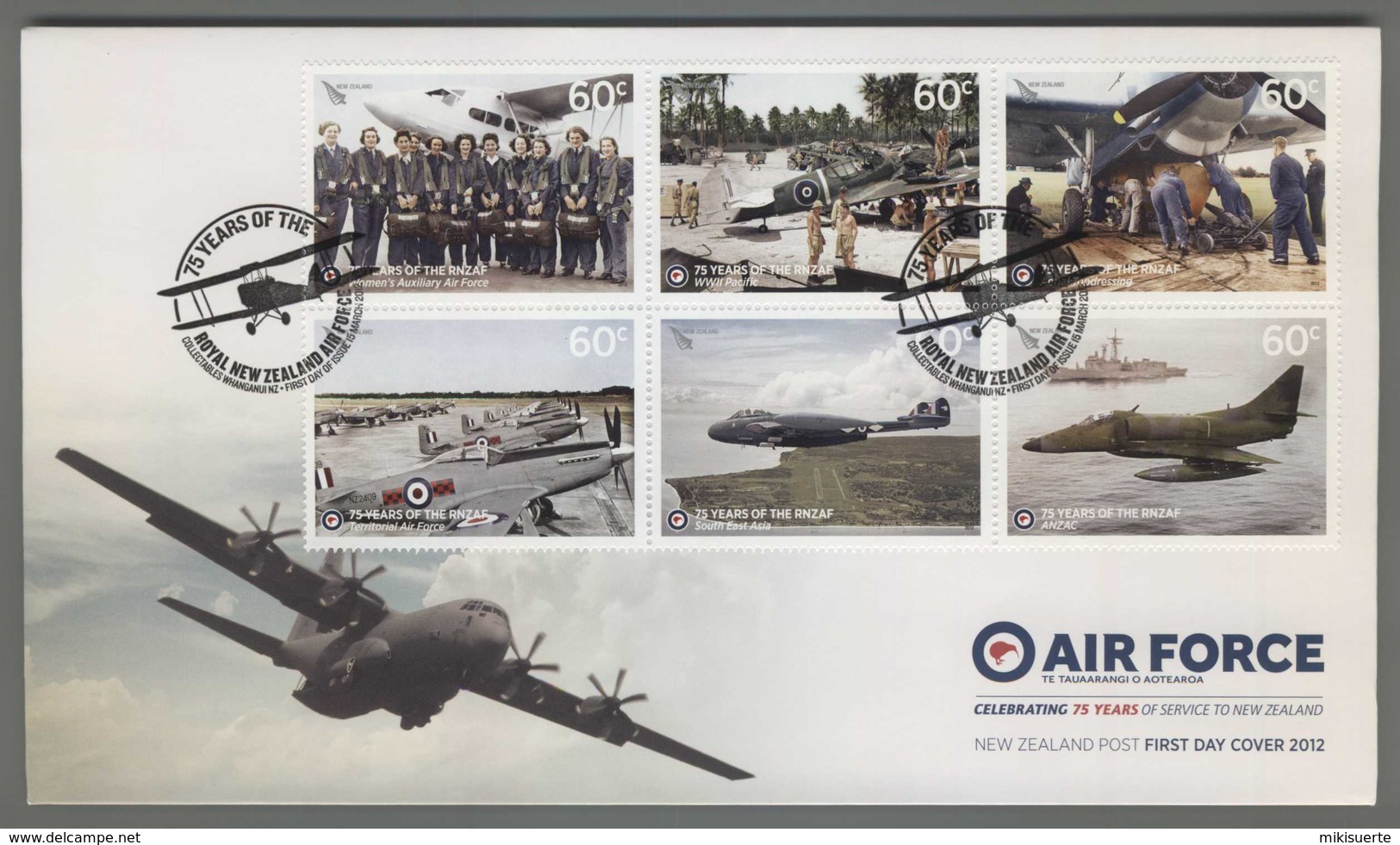 C4523 NEW ZEALAND FDC 2012 75 YEARS OF THE ROYAL AIR FORCE - FDC