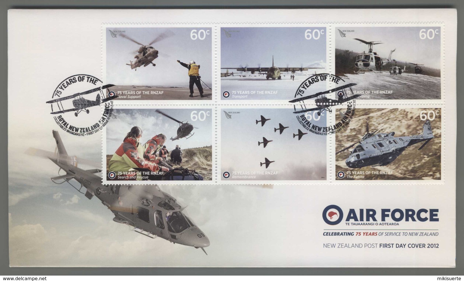 C4524 NEW ZEALAND FDC 2012 75 YEARS OF THE ROYAL AIR FORCE - FDC