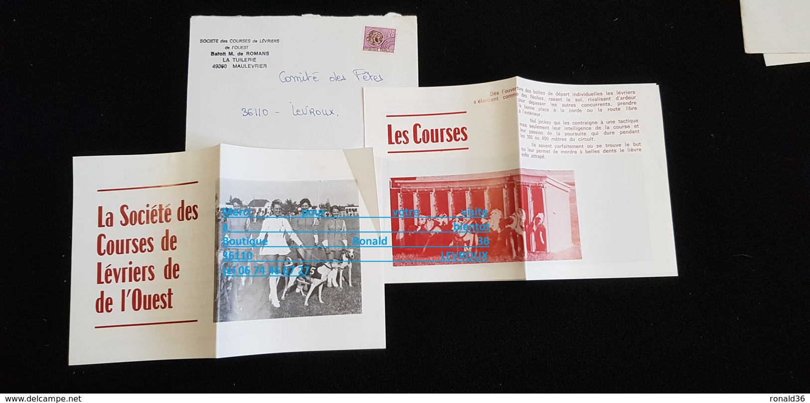 49 MAULEVRIER Baron M De Romans La Tuilerie PUB Courrier Sté De Courses De Chiens Lévriers Lévrier Greyhounds Whippets - Advertising