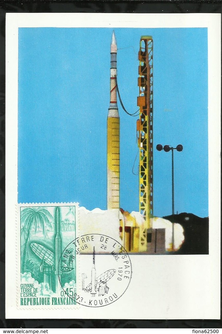 ARIANE TERRE DE L'ESPACE . 28 MARS 1970 . KOUROU . - 1970-1979