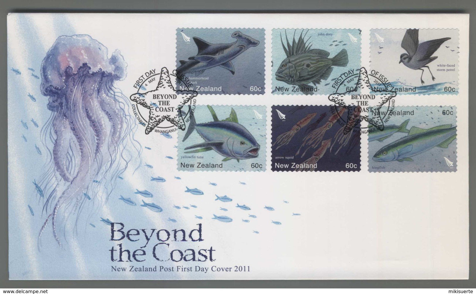 C4531 NEW ZEALAND FDC 2011 ANIMAL FISH BEYOND THE COAST - FDC