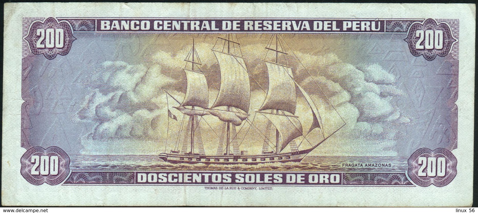 PERU - 200 Soles De Oro  16.05.1974 Fine+ P.103 B - Pérou