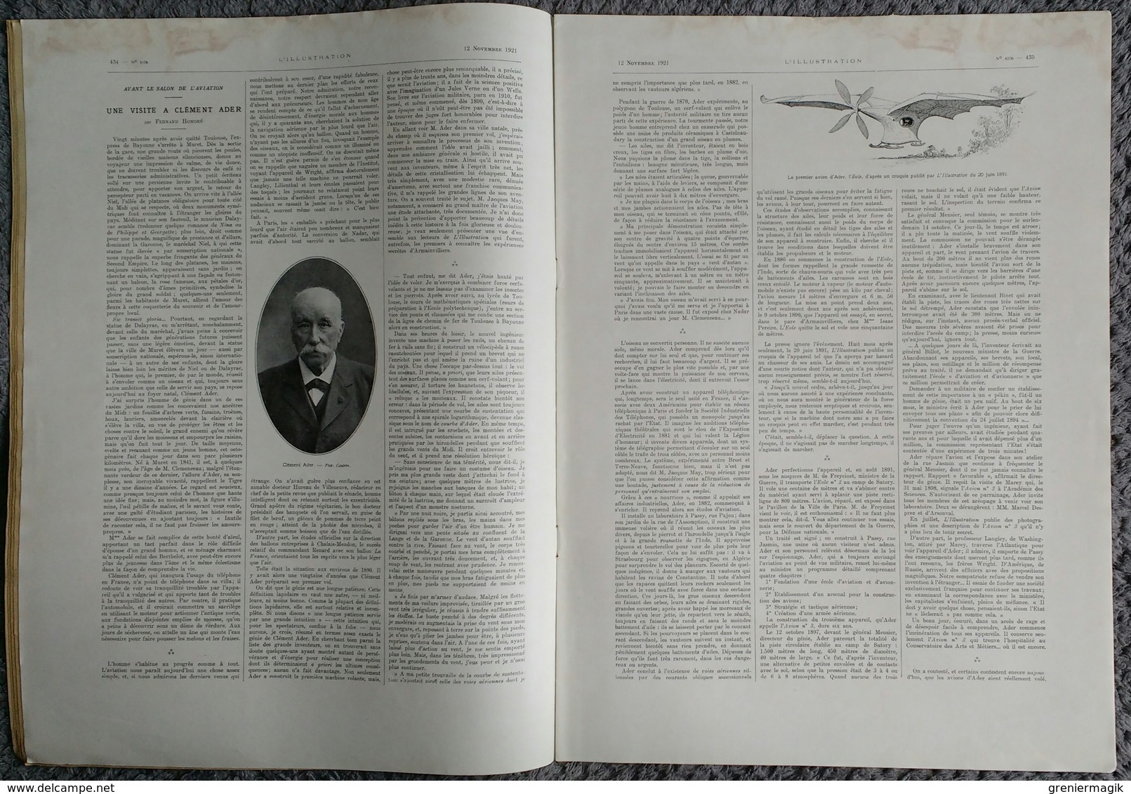 L'Illustration 4106 12 novembre 1921 Landru/Clément Ader/Charles de Habsbourg/Georges Villa/Rabelais à Montpellier