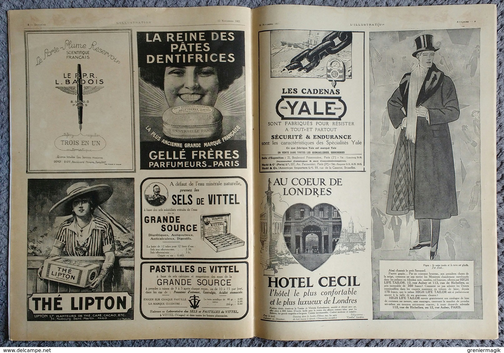 L'Illustration 4106 12 novembre 1921 Landru/Clément Ader/Charles de Habsbourg/Georges Villa/Rabelais à Montpellier