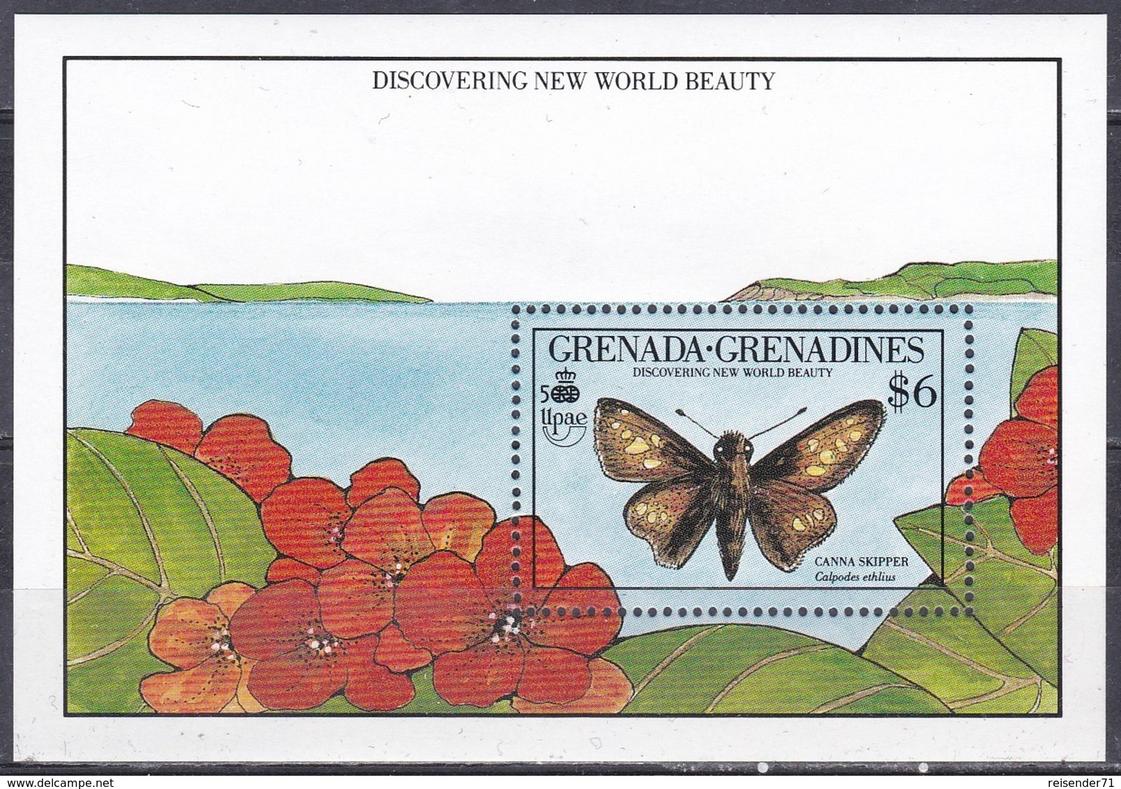 Grenada Grenadinen Grenadines 1990 Tiere Fauna Animals Schmetterlinge Butterflies Papillion Mariposa Farfalle, Bl. 187** - Grenade (1974-...)