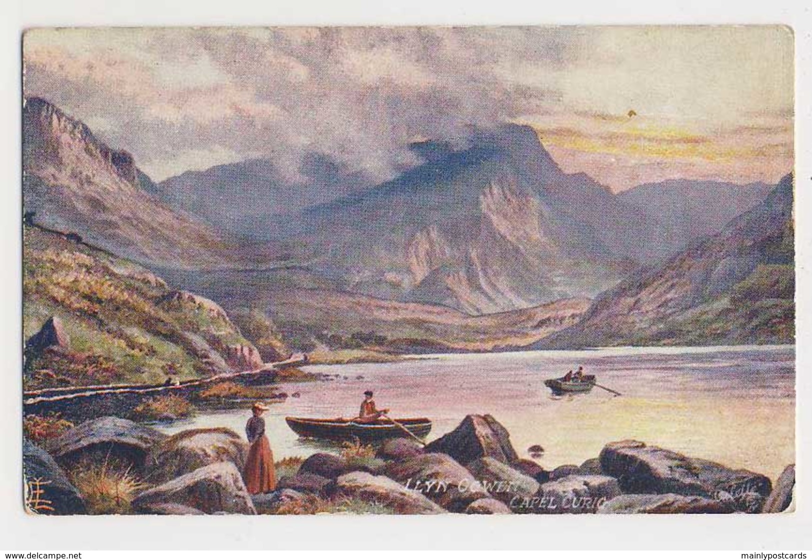 AI16 Llyn Gowen, Capel Curig - Artist Signed Longstaffe, Tuck Oilette - Caernarvonshire