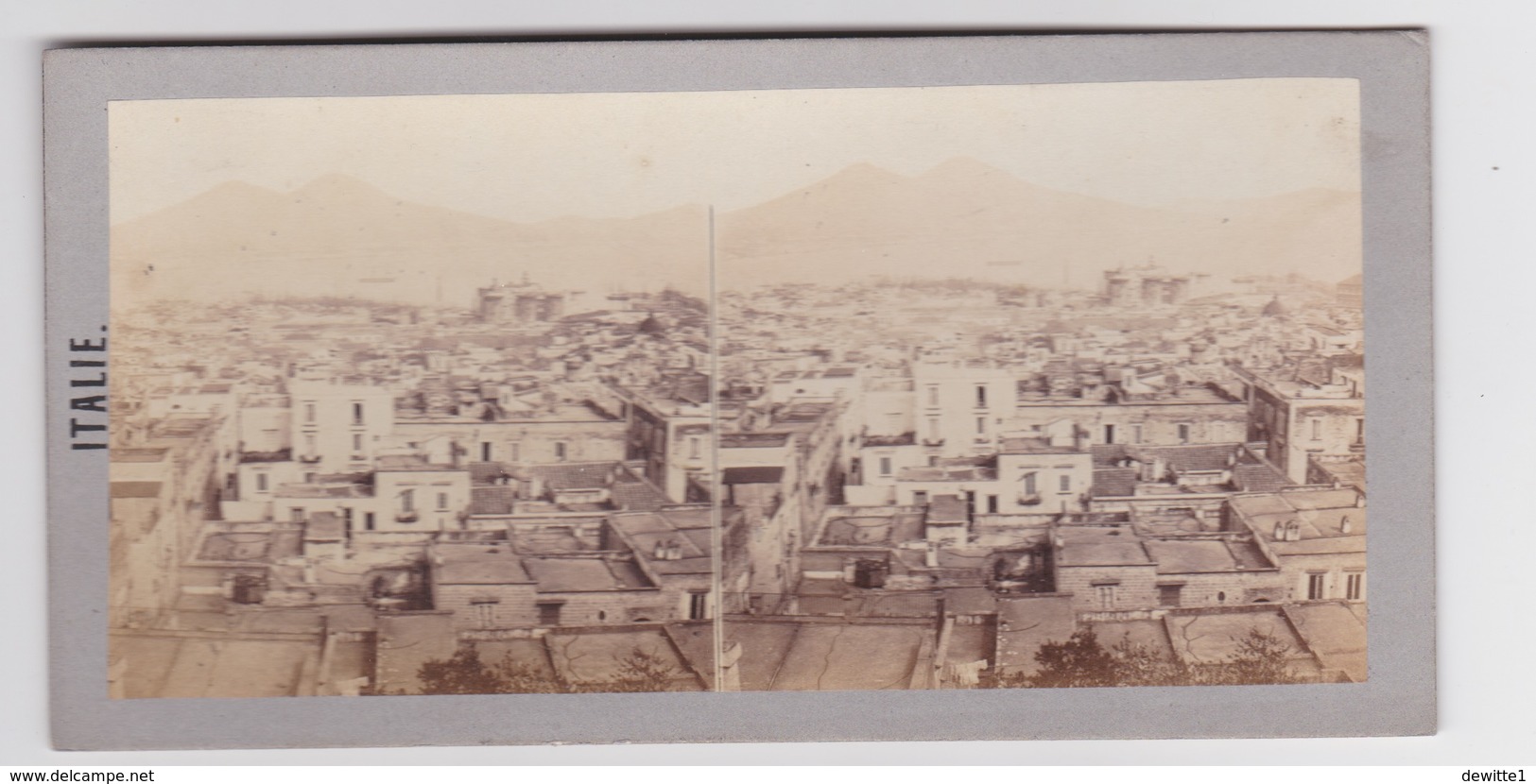 Stereoscopische Kaart.   ITALIE.  Panorama Du Golfe De Naples - Cartes Stéréoscopiques