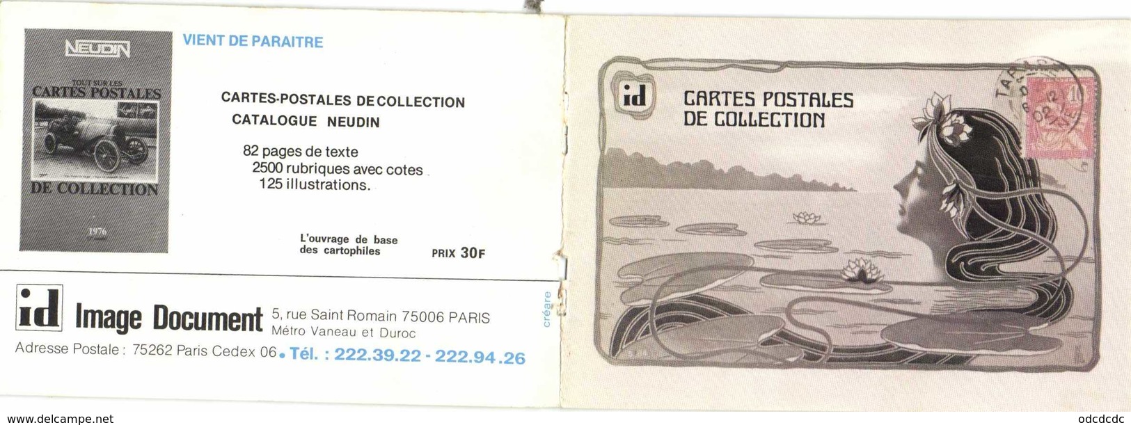 PUB CARTES POSTALES DE COLLECTION  Albums  + Catalogue Neudin 1976id 4 Scans - Advertising