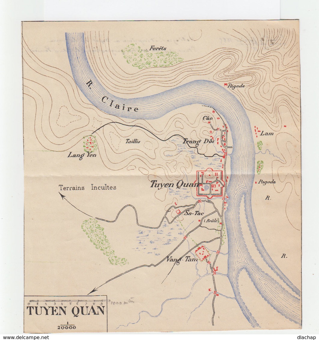 Plan De La Forteresse De Tuyen Quan, Indochine. Février 1885. Héliogravé Au Dépôt De La Guerre. (2035x) - Historical Documents