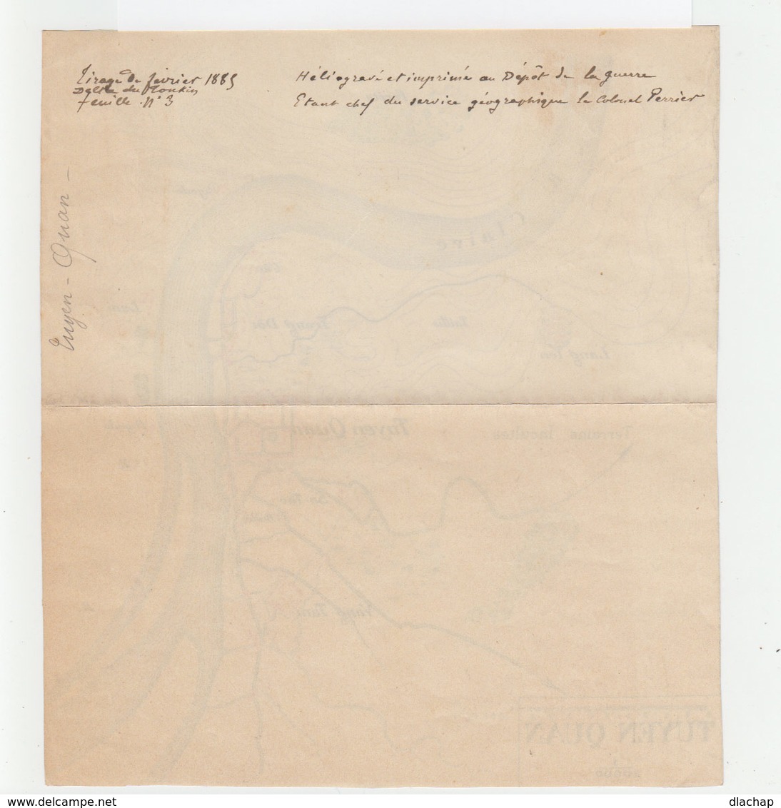 Plan De La Forteresse De Tuyen Quan, Indochine. Février 1885. Héliogravé Au Dépôt De La Guerre. (2035x) - Historical Documents