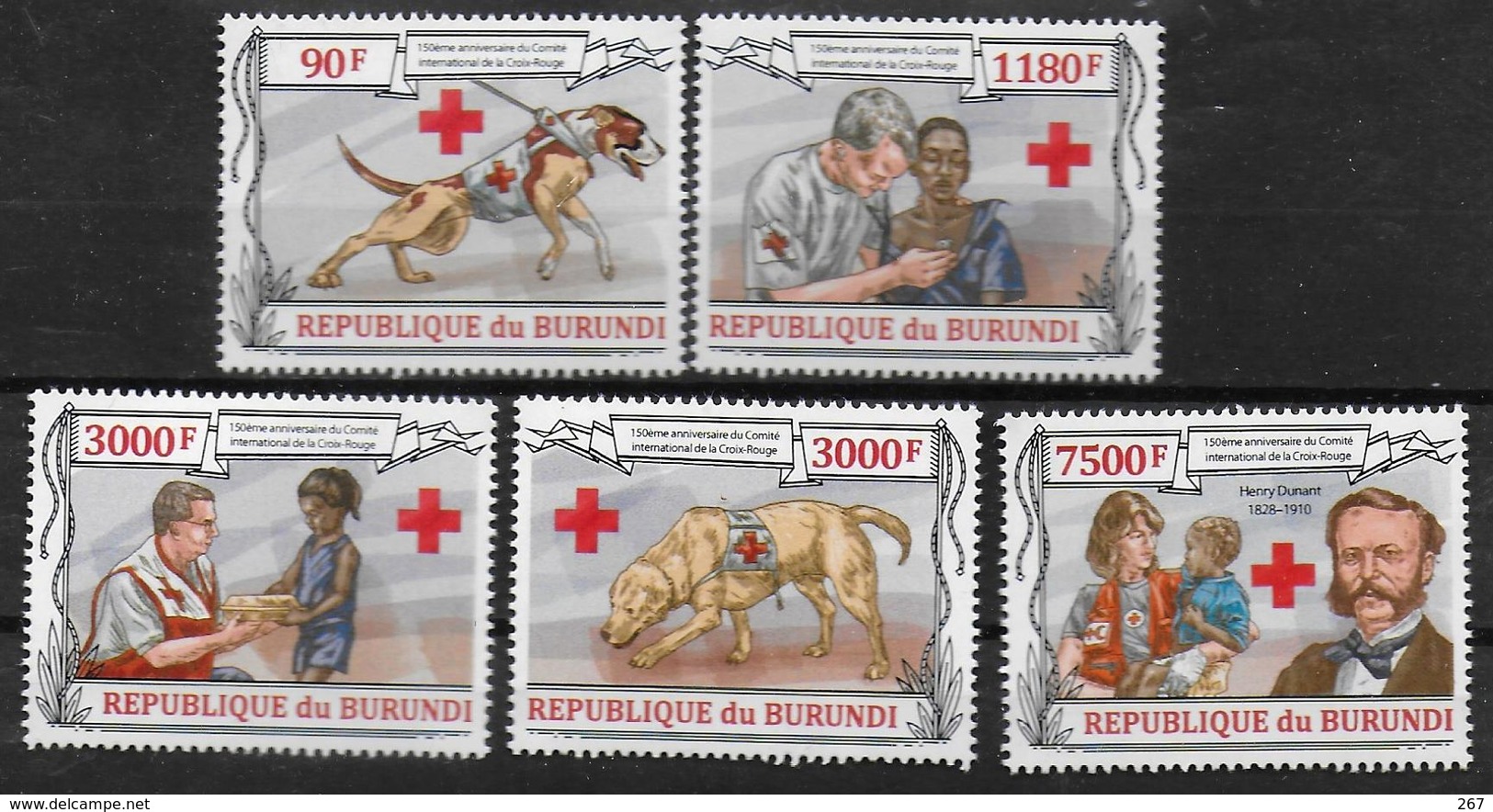 BURUNDI    N° 2002/05 BF 340 * * ( Cote 16e ) Dunant Croix Rouge Chiens - Henry Dunant