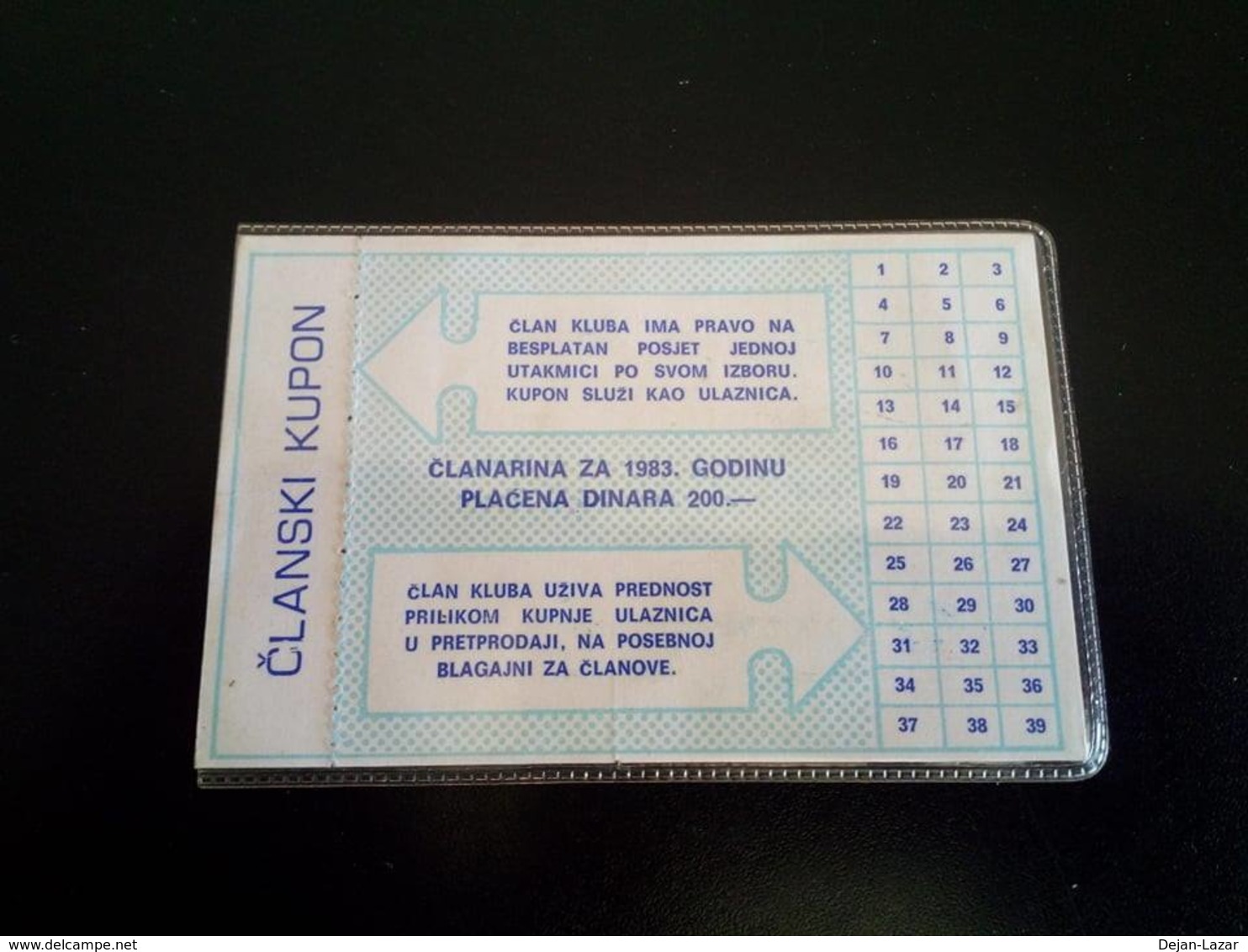 FOOTBALL DINAMO ZAGREB - MEMBERSHIPCARD 1983 - Tickets D'entrée