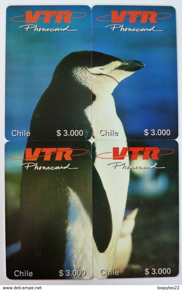 CHILE - Prepaid VTR - $3,000 - Puzzle Set Of 4 - Penguin - Mint - Chile