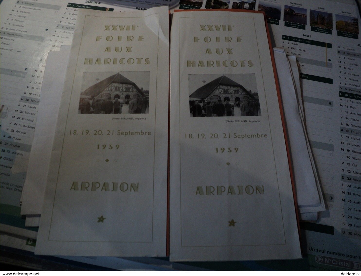 DEPLIANT XXVII° FOIRE AUX HARICOTS D ARPAJON. 1959 QUELQUES PHOTOS ET PUBLICITES D EPOQUE. - Alimentaire