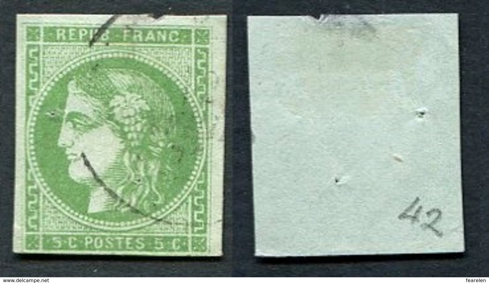 France Classique, N°42B Oblitéré, Qualité Beau- - 1870 Bordeaux Printing