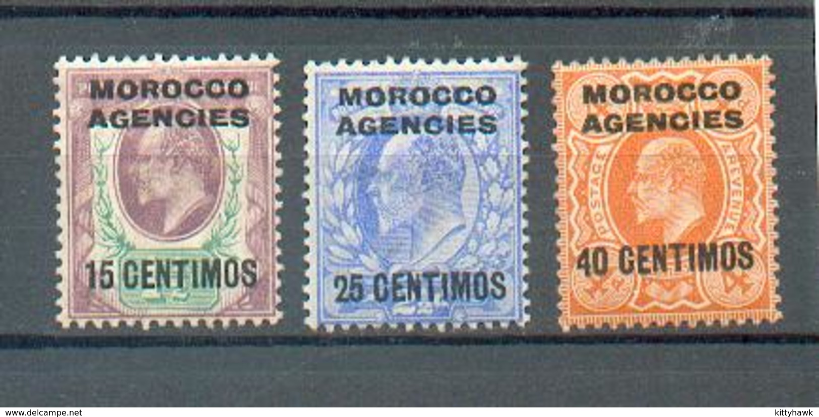 A 114 - MAROC - YT 25-27-28 A * - Charnières Complètes - Morocco Agencies / Tangier (...-1958)