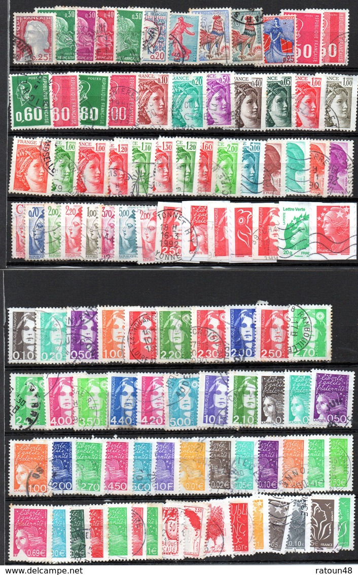 Lot De 100 TP Modernes -oblitérés -courants France - Vrac (max 999 Timbres)