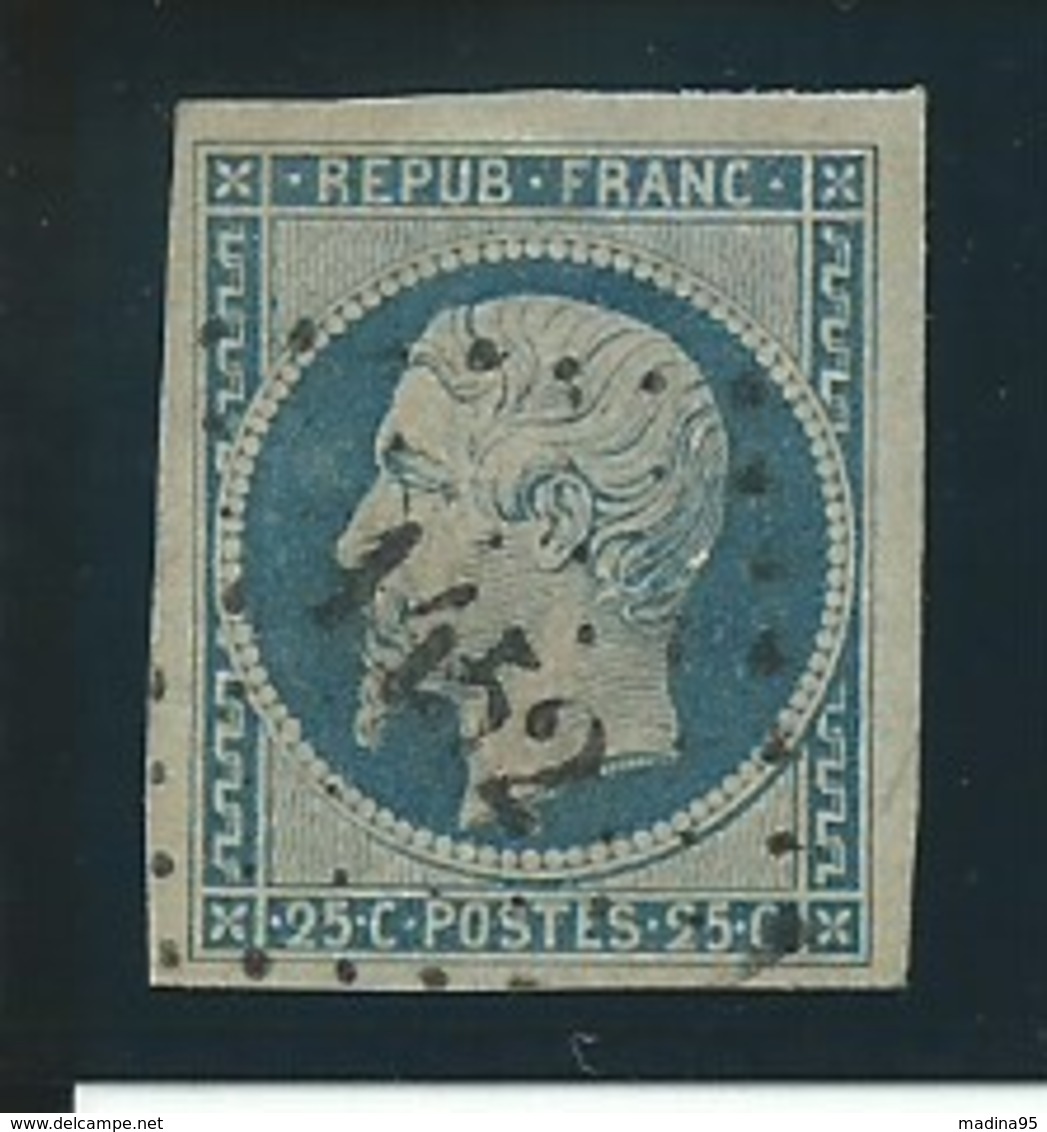 FRANCE:  Obl., N° YT 10, Bleu, TB - 1852 Louis-Napoléon