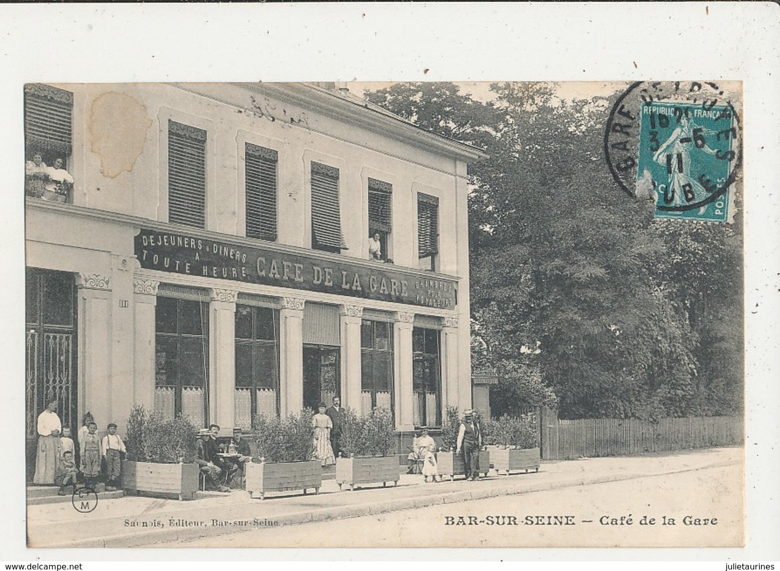 10 BAR SUR SEINE CAFE DE LA GARE CPA BON ETAT - Bar-sur-Seine