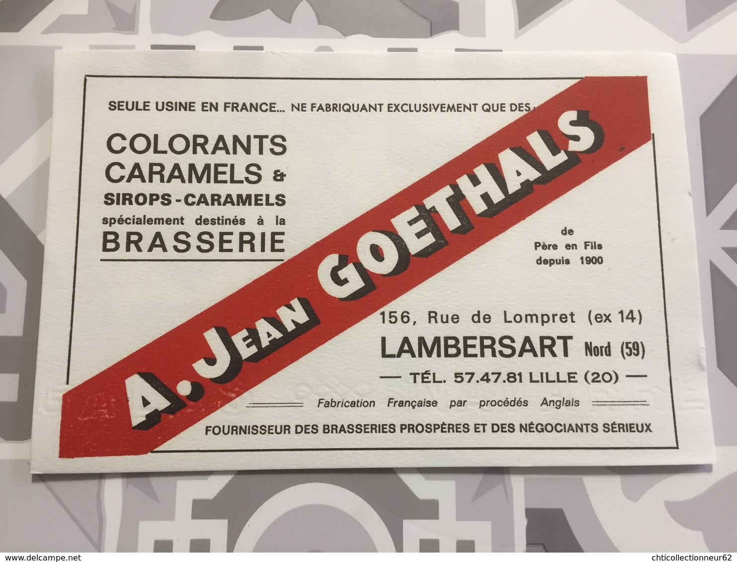 Buvard Ancien  BIÈRE BRASSERIE GOETHALS LAMBERSART NORD LILLE - Liqueur & Bière