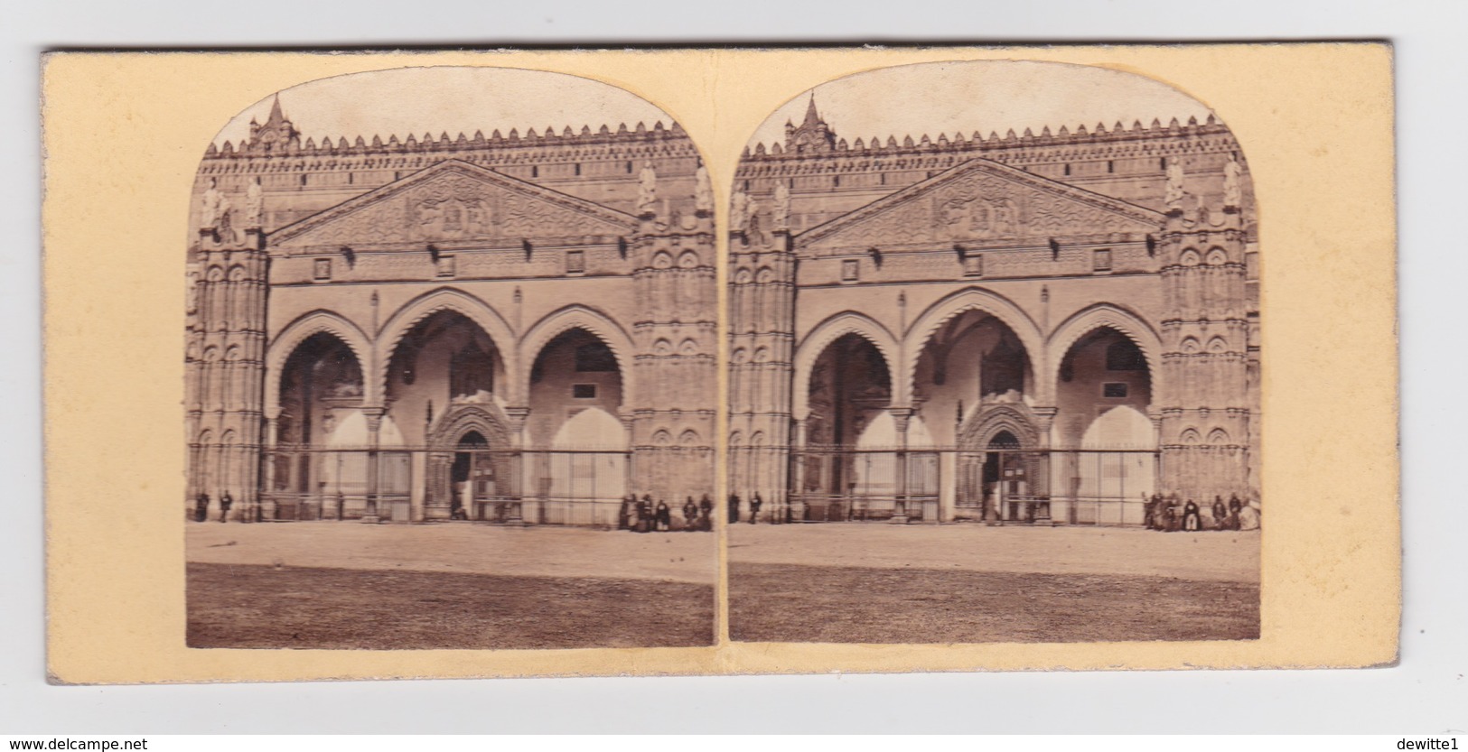 Stereoscopische Kaart.    SICILY. Palermo.  Portico Of The Dome - Cartes Stéréoscopiques