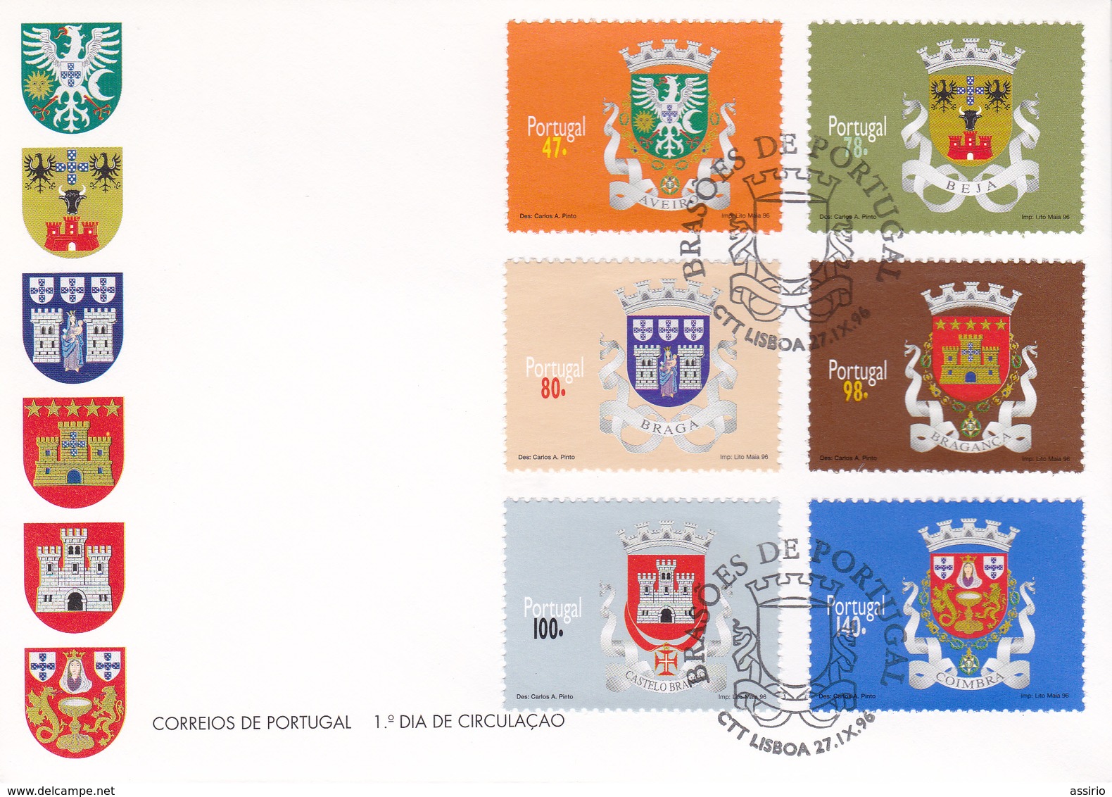 Portugal -FDC -Brasões De Portugal - FDC