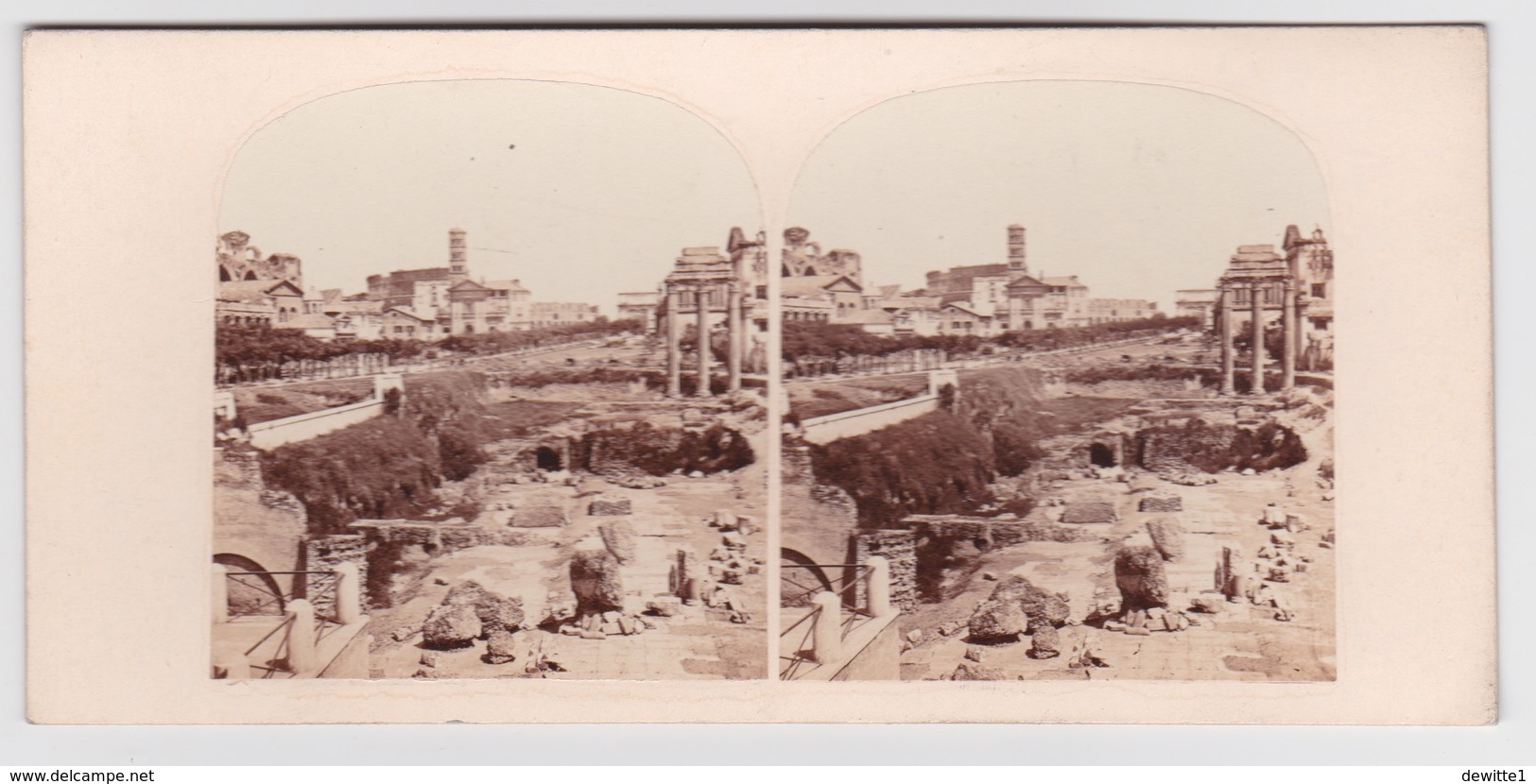 Stereoscopische Kaart.    Vue Du Forum   ROME - Cartes Stéréoscopiques