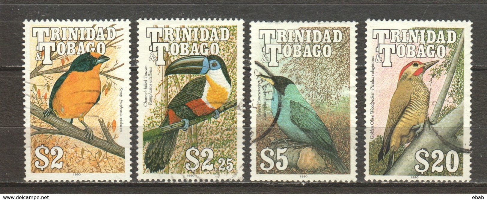 Trinidad & Tobago 1990 Mi 614-615-617-619 Canceled BIRDS - Trinité & Tobago (1962-...)