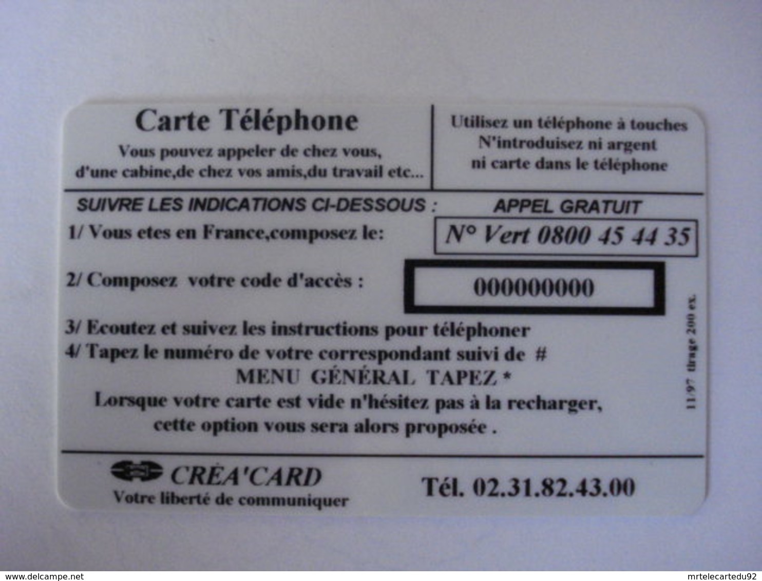 Carte Prépayée Française (carte D'essais). - Per Cellulari (ricariche)