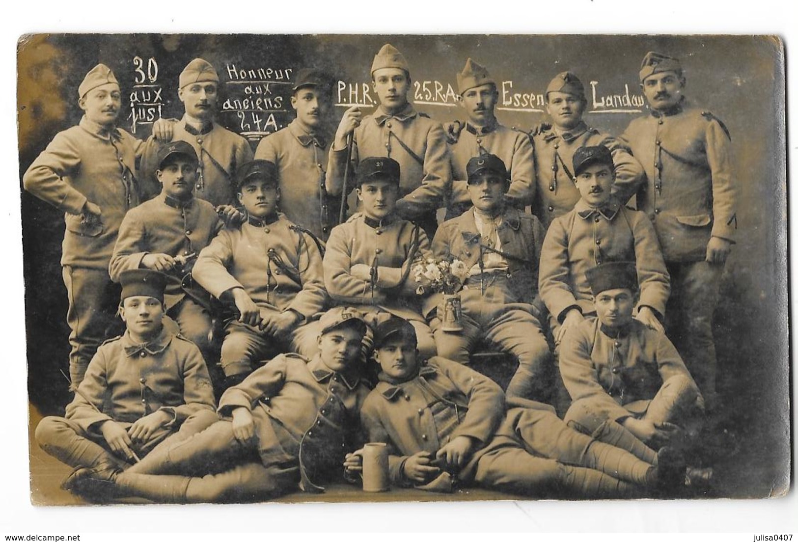 Armée Française Carte Photo Soldats Du 25ème Régiment D'artillerie ESSEN LANDAU (Allemagne) - Essen