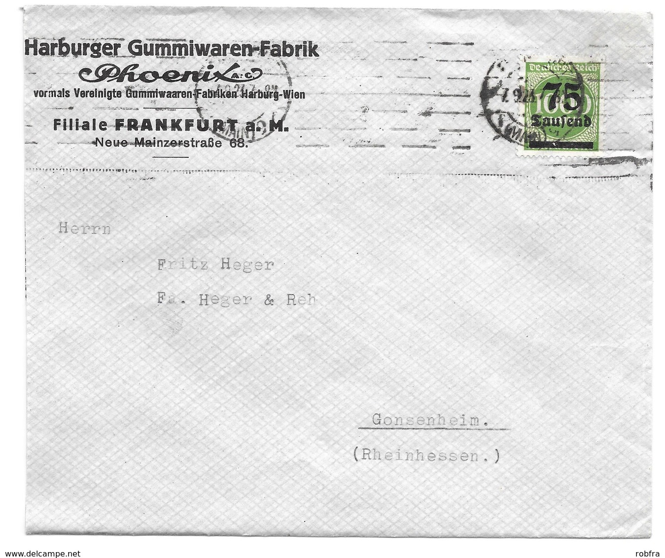 Iserloh - Deutsches Reich - Lettre - "F. W. Schulte, Iserloh - ... Metallwarenfabrik" Vers Mainz, Mi. 228; 1922 - Lettres & Documents