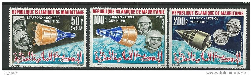 Mauritanie Aerien YT 51 à 53 (PA) " Cosmonautes " 1966 Neuf** - Mauritanië (1960-...)