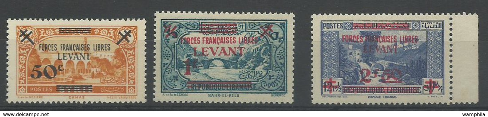 Levant, Forces Françaises Libres N°41/43** MNH Cote YT 36€ - Ungebraucht