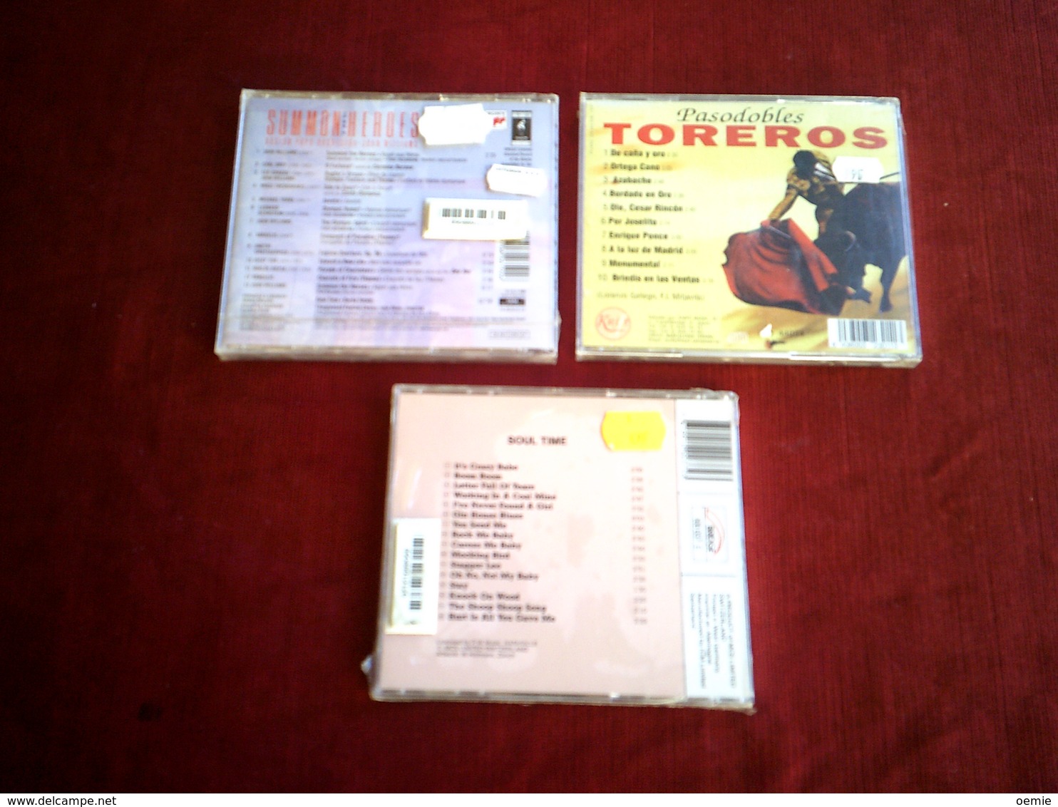 COLLECTION DE 3 CD ALBUM DE COMPILATION ° PASODOBLES TOREROS  + SOUL TIME + LE THEME OFFICIEL DE CENTENAIRE DES JEUX OLY - Compilations