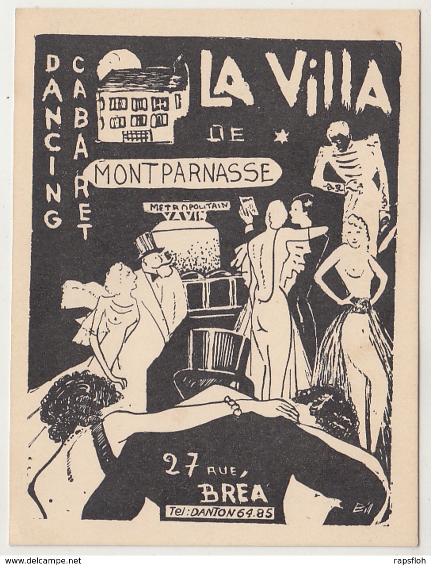 La Villa Paris 27 Rue Brea, Montparnasse Dancing Cabaret 1937 - Paris La Nuit