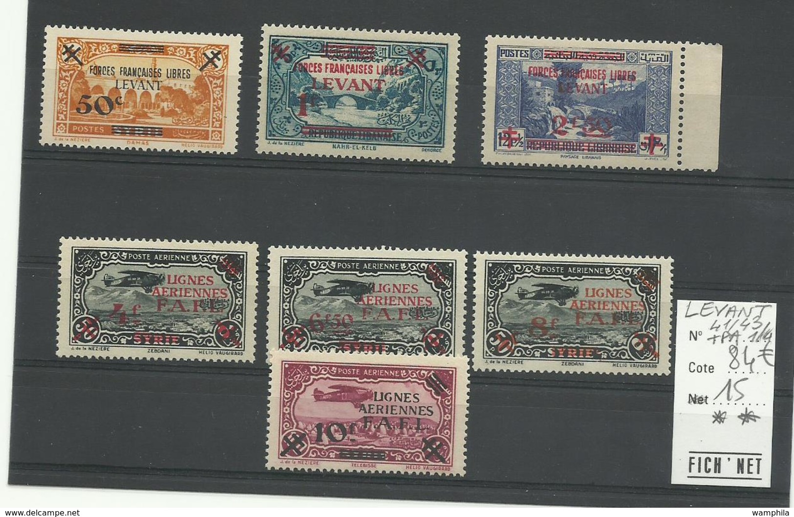 Levant,  N°41/43 + P.A. 1/4 Neufs** MNH Cote YT 84€ - Nuevos