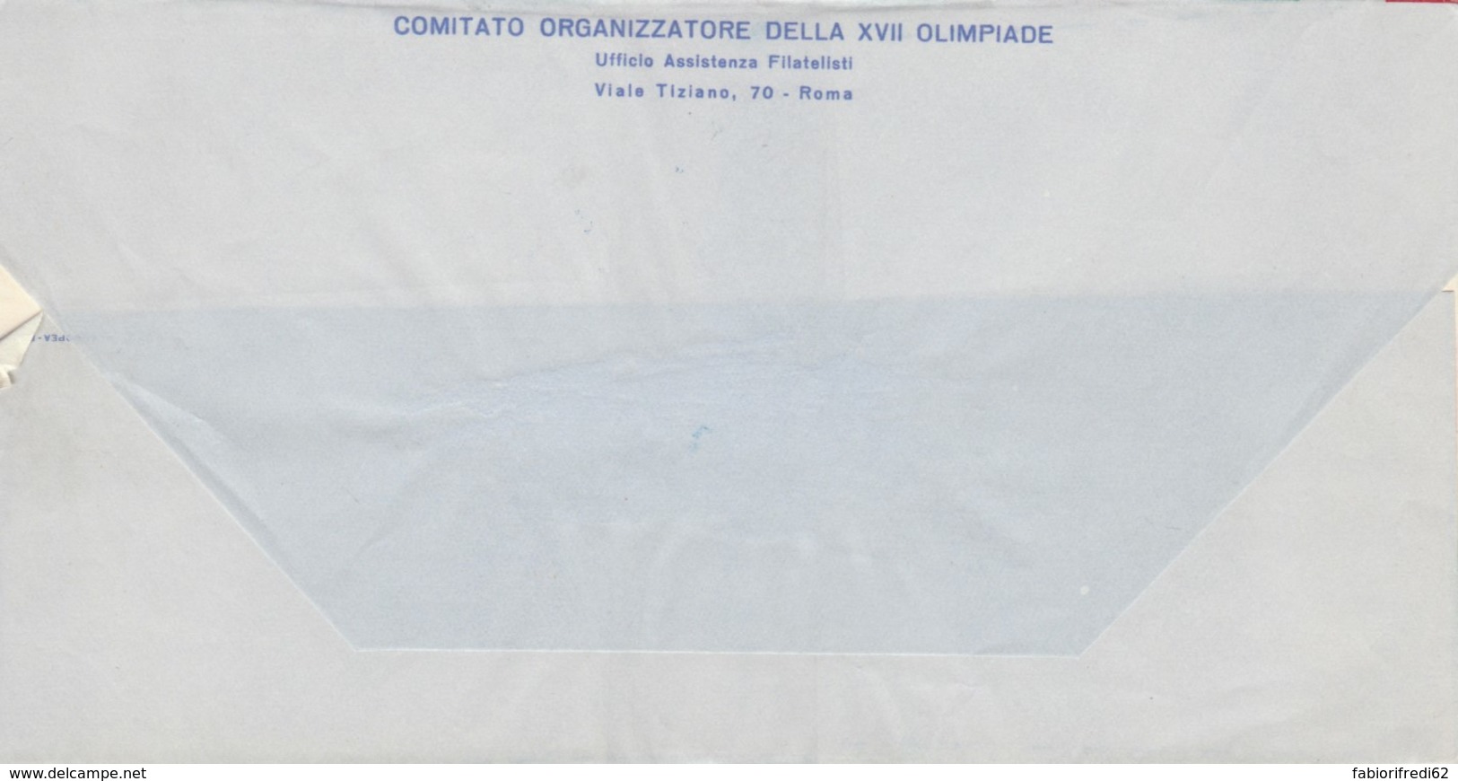 BUSTA 1960 2X5 L. OLIMP. ANNULLO VILLAGGIO OLIMPICO (EX657 - 1946-60: Marcofilia