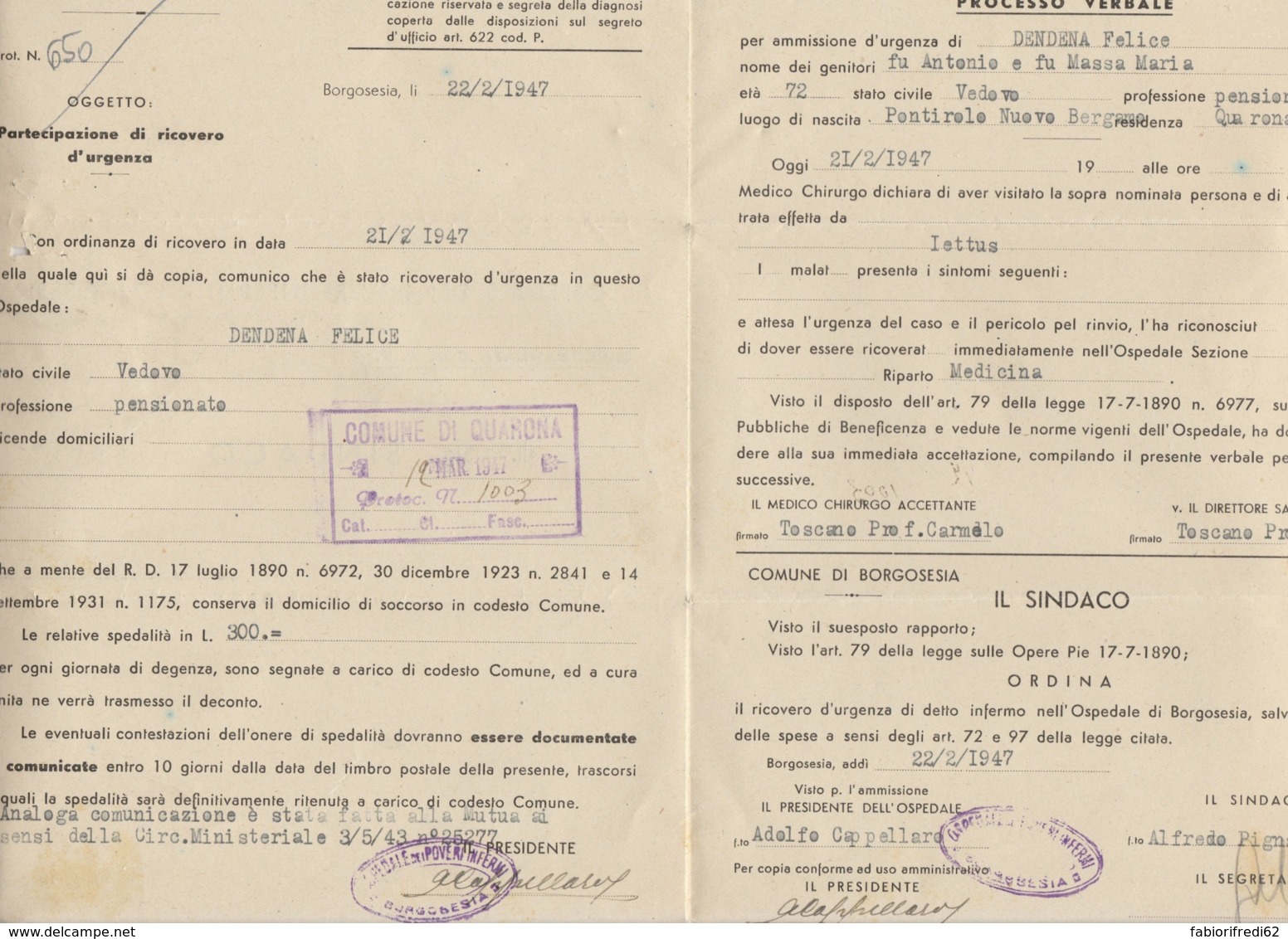 RACCOMANDATA 1947 10 L. REP.GENOVA TIMBRO BORGOSESIA QUARONA (EX678 - 1946-60: Storia Postale