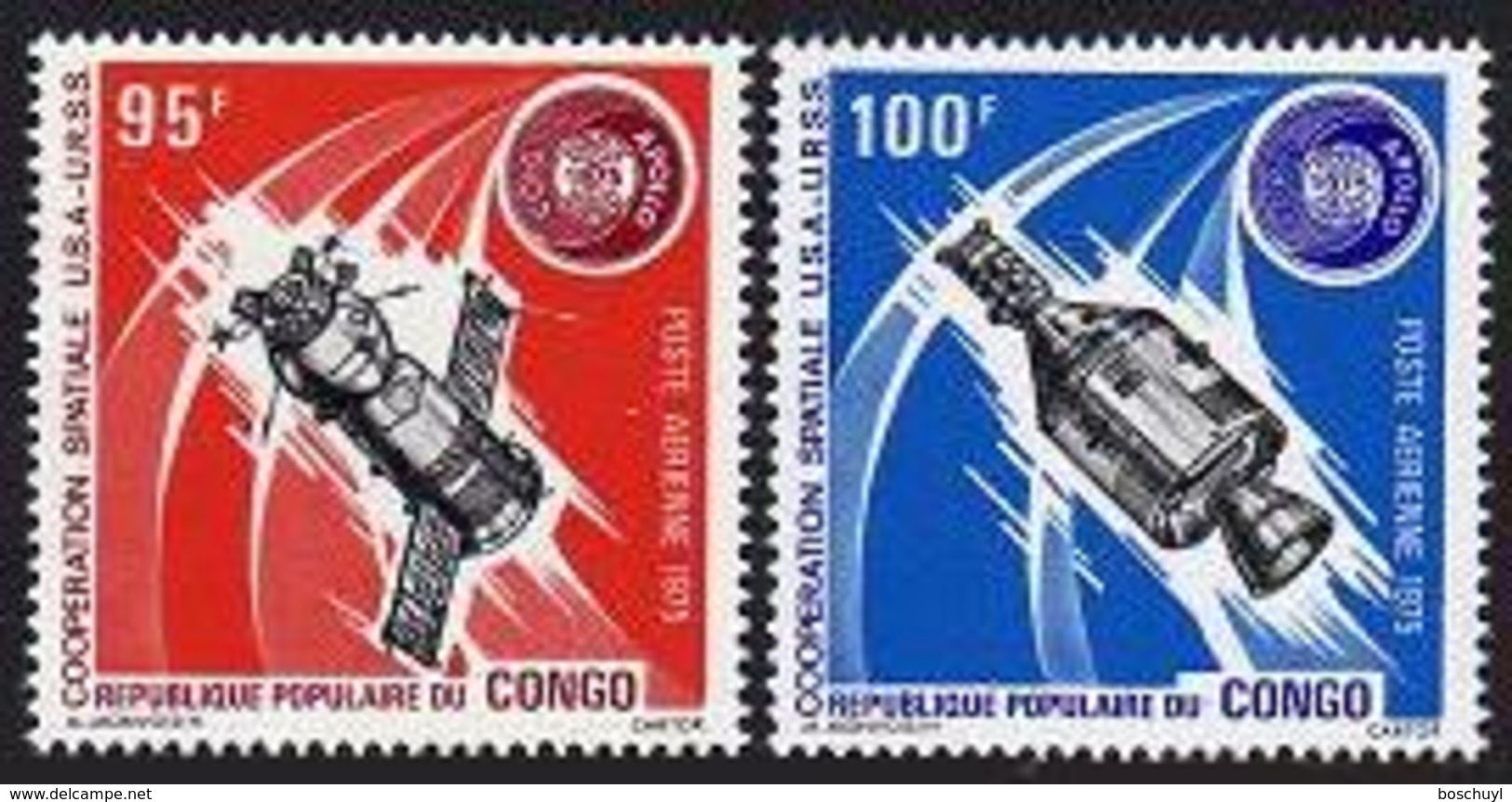 Congo Brazzaville, 1975, Space, Soyuz, Apollo, MNH, Michel 468-469 - Autres & Non Classés
