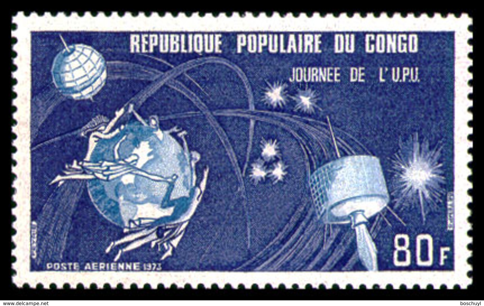 Congo Brazzaville, 1973, UPU Centenary, Universal Postal Union, United Nations, Space, MNH, Michel 397 - Autres & Non Classés