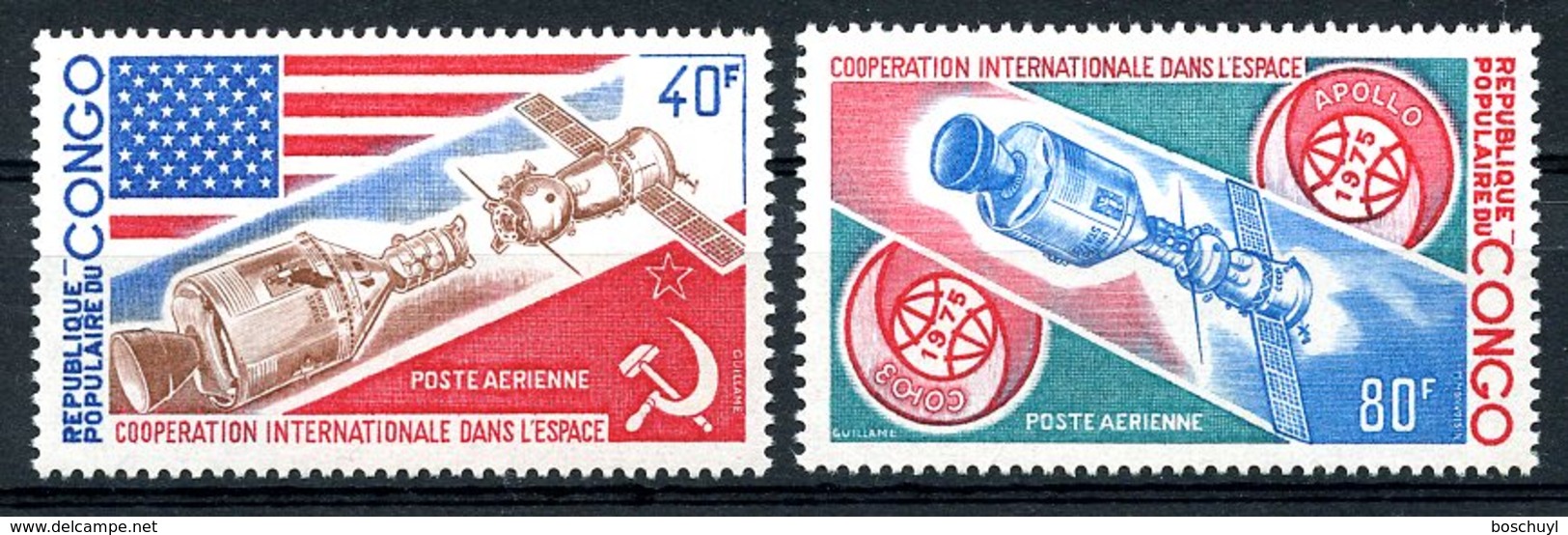 Congo Brazzaville, 1973, Space, Soyuz, Apollo, MNH, Michel 394-395 - Autres & Non Classés