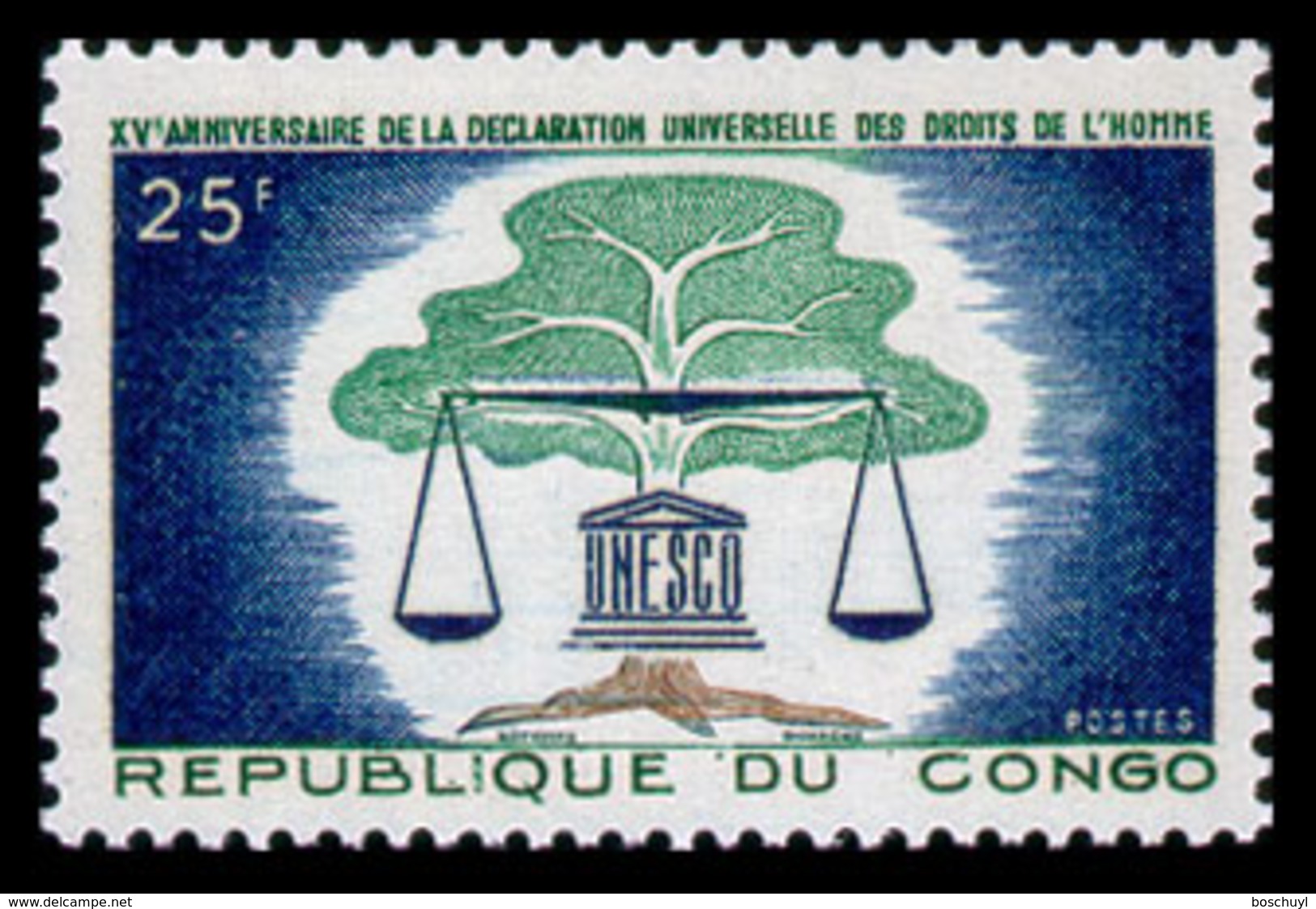 Congo Brazzaville, 1963, Human Rights Declaration, United Nations, MNH, Michel 38 - Autres & Non Classés