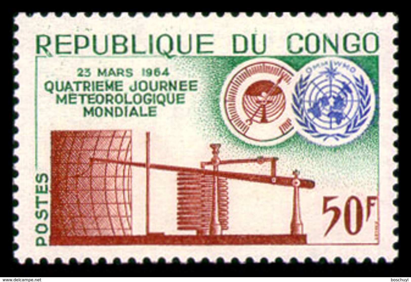 Congo Brazzaville, 1964, World Meteorological Day, WMO, United Nations, MNH, Michel 42 - Autres & Non Classés
