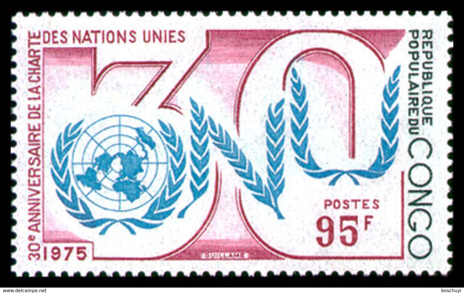 Congo Brazzaville, 1975, United Nations 30th Anniversary, MNH, Michel 505 - Autres & Non Classés