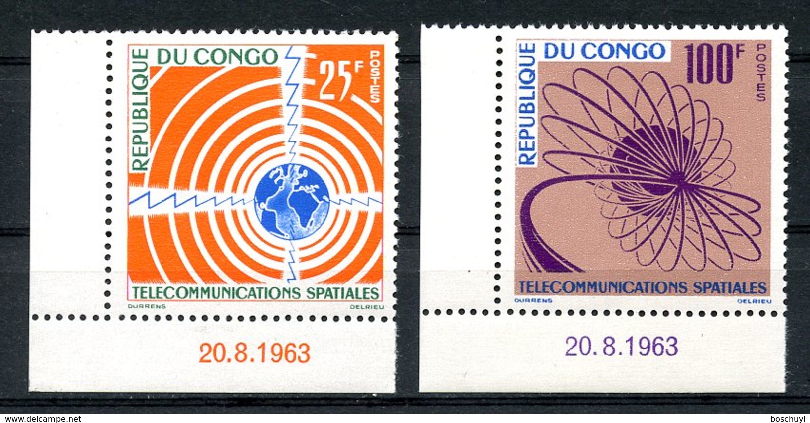 Congo Brazzaville, 1963, Space, Telecommunication, MNH, Michel 30-31 - Autres & Non Classés